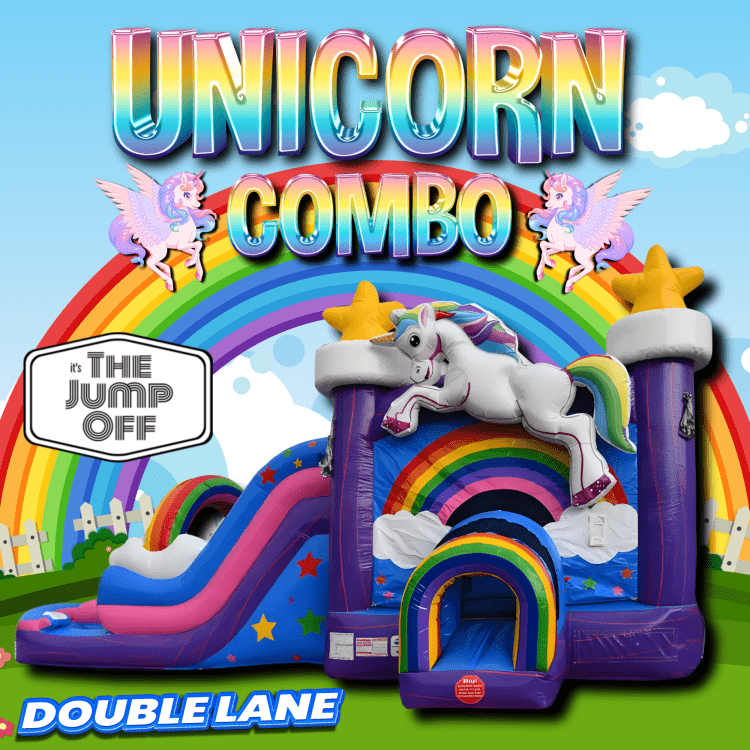 Unicorn Double Lane Combo (Water or Dry Slide) Unicorn Double Lane Combo (Water or Dry Slide)